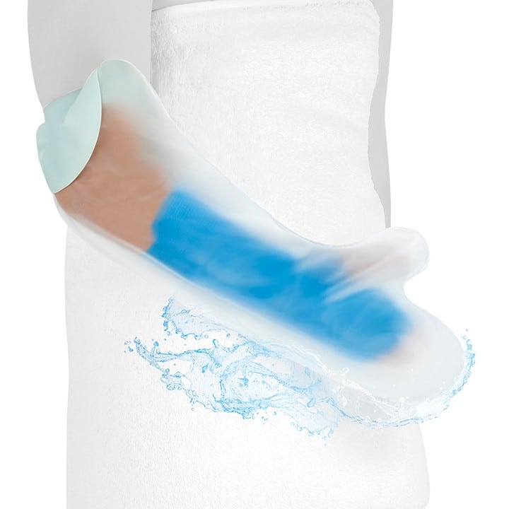 Protetor pediátrico impermeável de gesso ou ortótese para braço curto