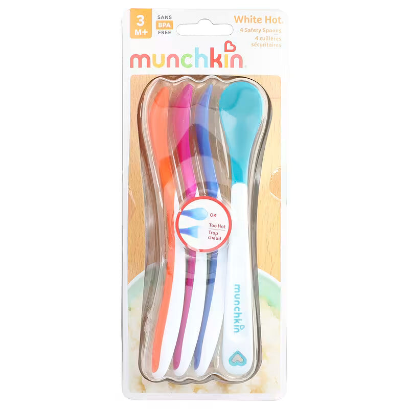 Munchkin white hot pack 4 colheres termosensíveis 3m+
