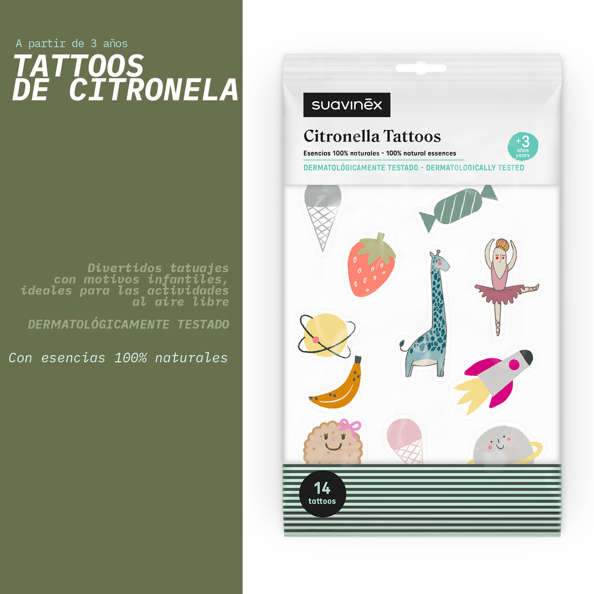 Suavinex tatuagens citronela 14 unidades