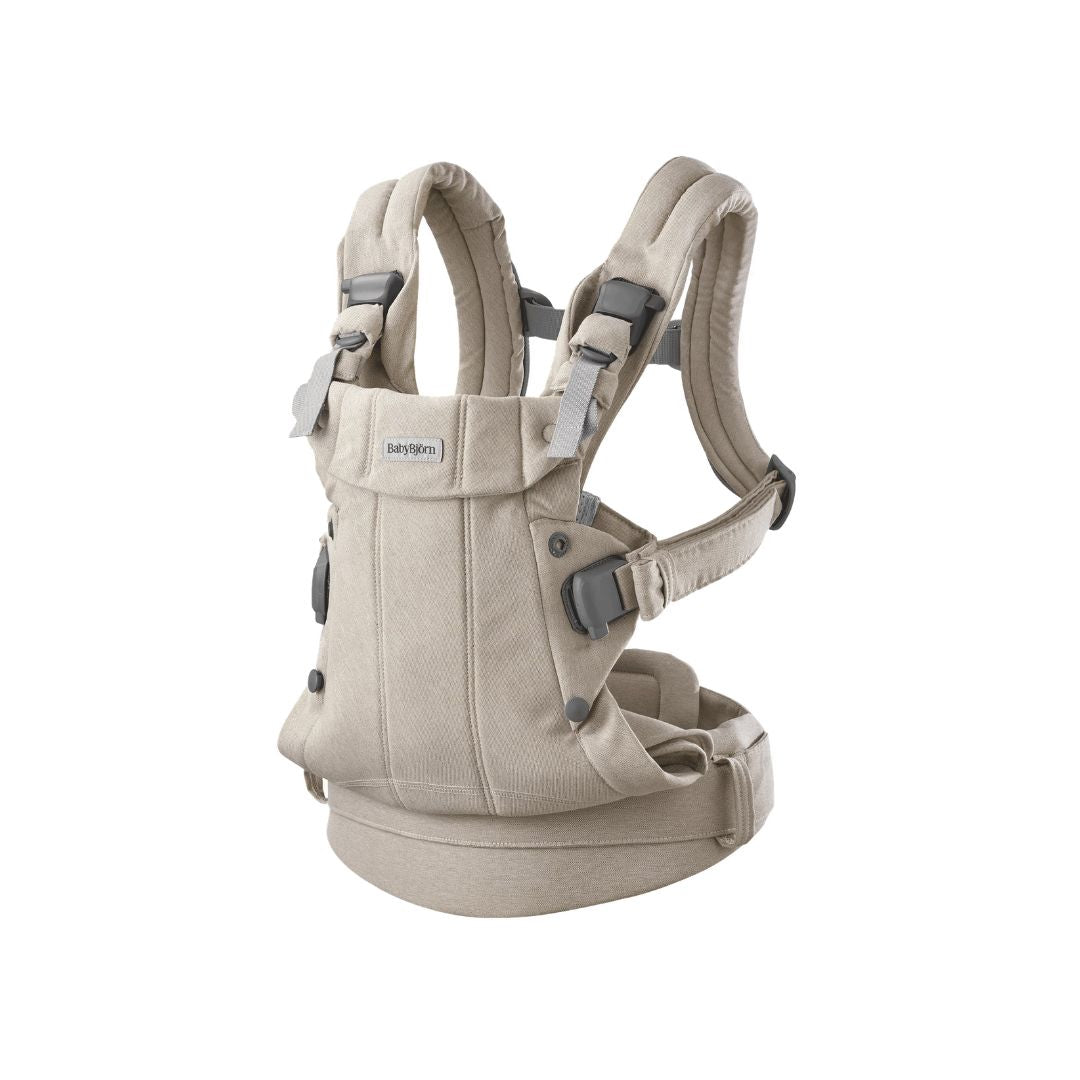 Babybjorn porta bebé/ marsúpio harmony tecido woven melange bege claro