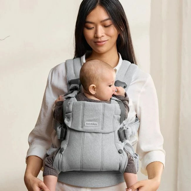 Babybjorn porta bebé / marsúpio harmony tecido woven melange cinza clar