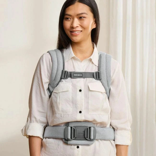 Babybjorn porta bebé / marsúpio harmony tecido woven melange cinza clar