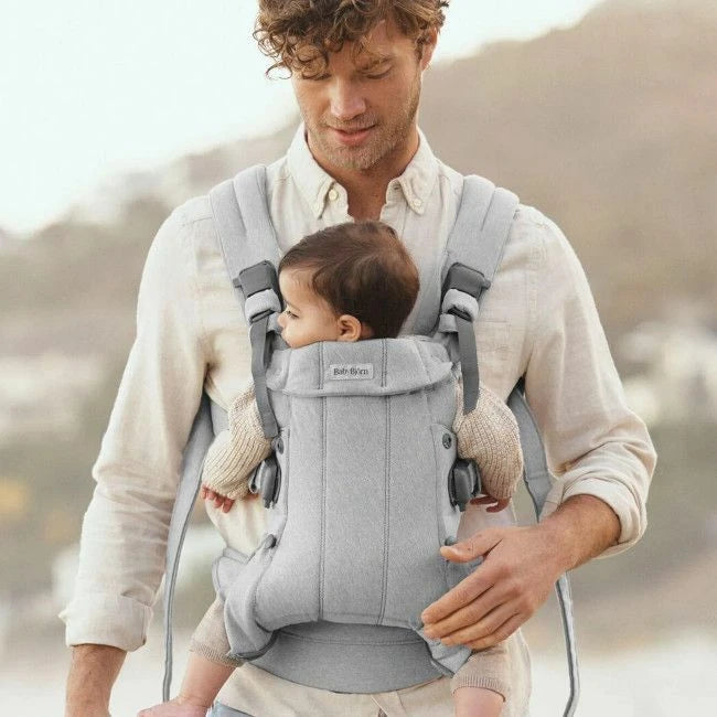 Babybjorn porta bebé / marsúpio harmony tecido woven melange cinza clar