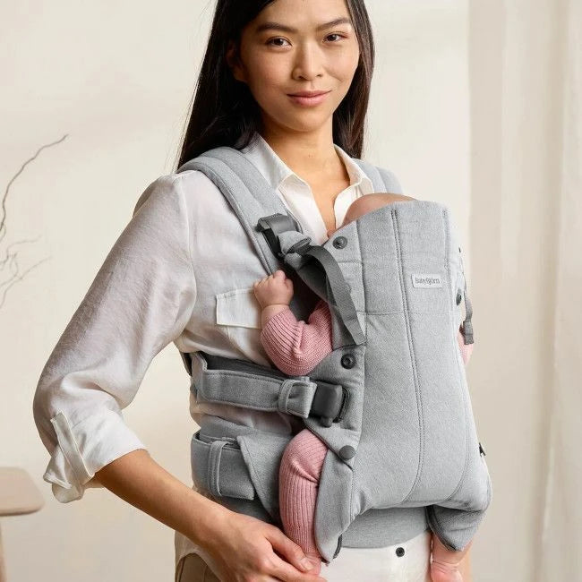 Babybjorn porta bebé / marsúpio harmony tecido woven melange cinza clar
