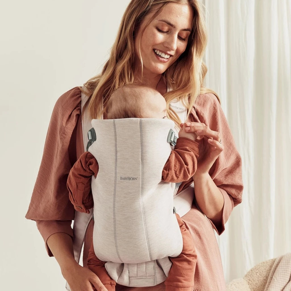 Babybjorn porta bebé / marsúpio mini tecido 3d jersey bege claro
