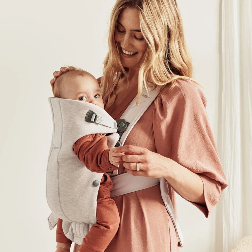 Babybjorn porta bebé / marsúpio mini tecido 3d jersey bege claro