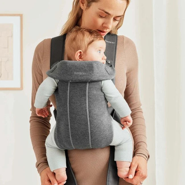 Babybjorn porta bebé / marsúpio mini tecido 3d jersey cinza escuro