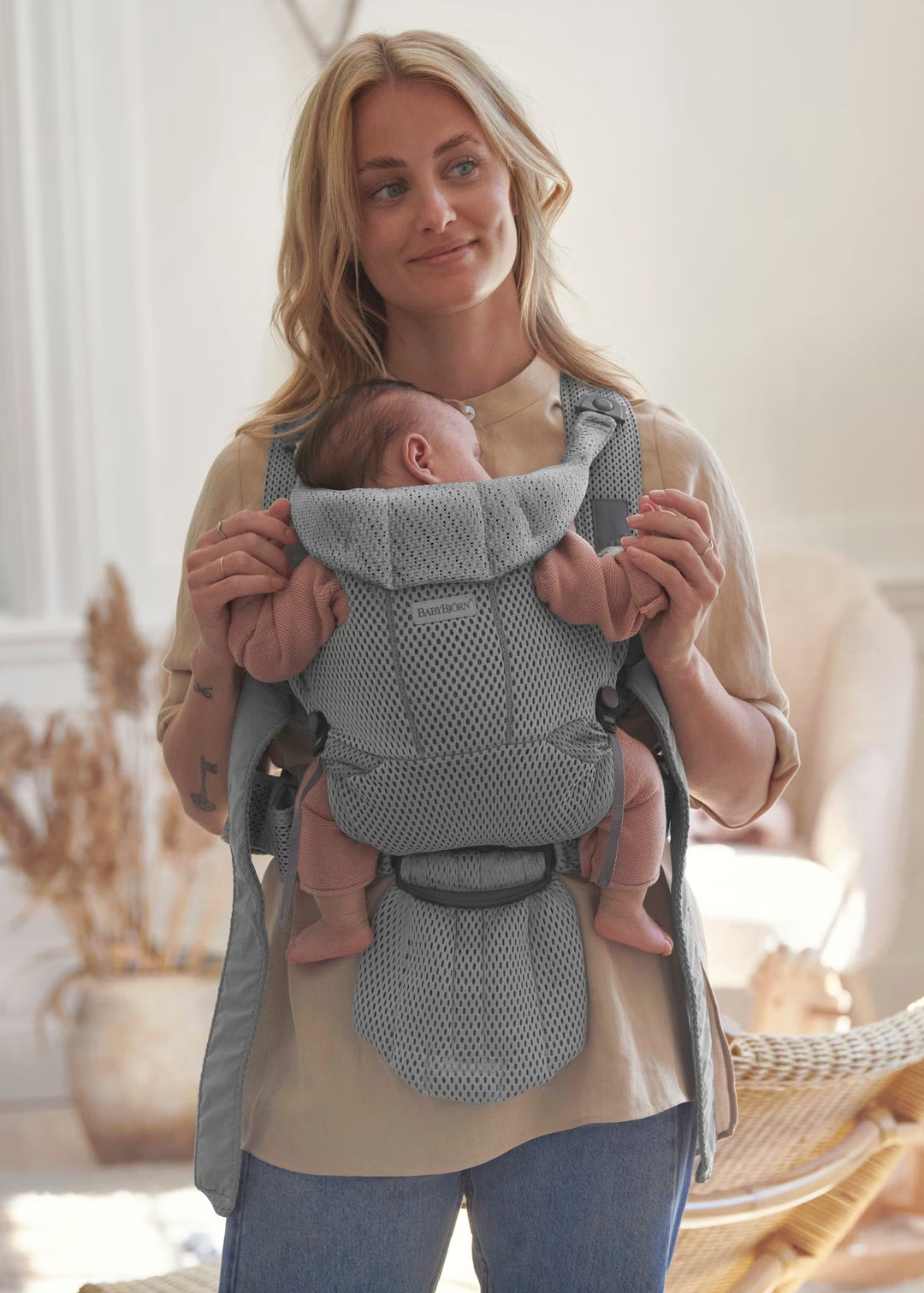 Babybjorn porta bebé / marsúpio move tecido 3d mesh cinza