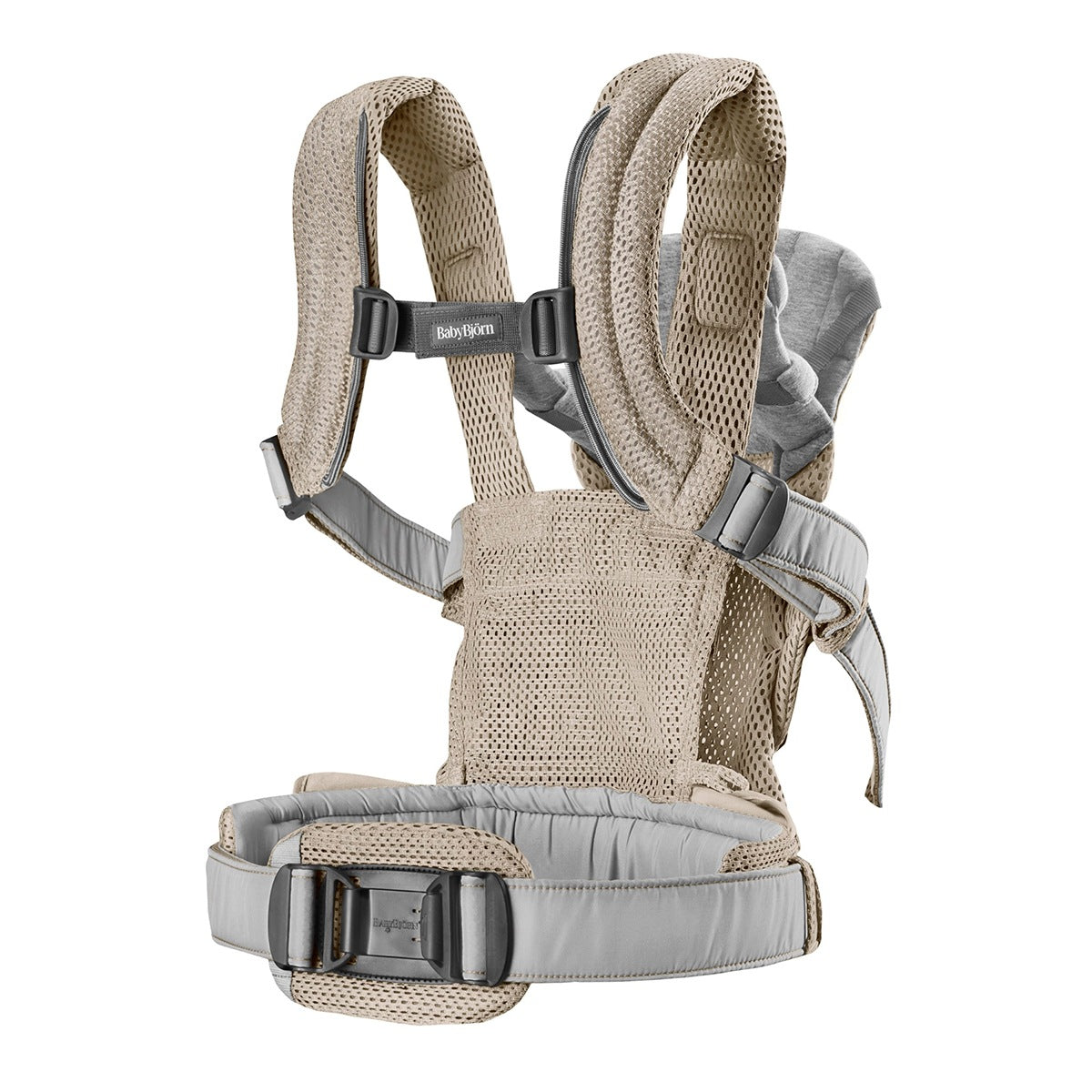 Babybjorn porta bebé/marsúpio harmony tecido 3d mesh bege acinzentado