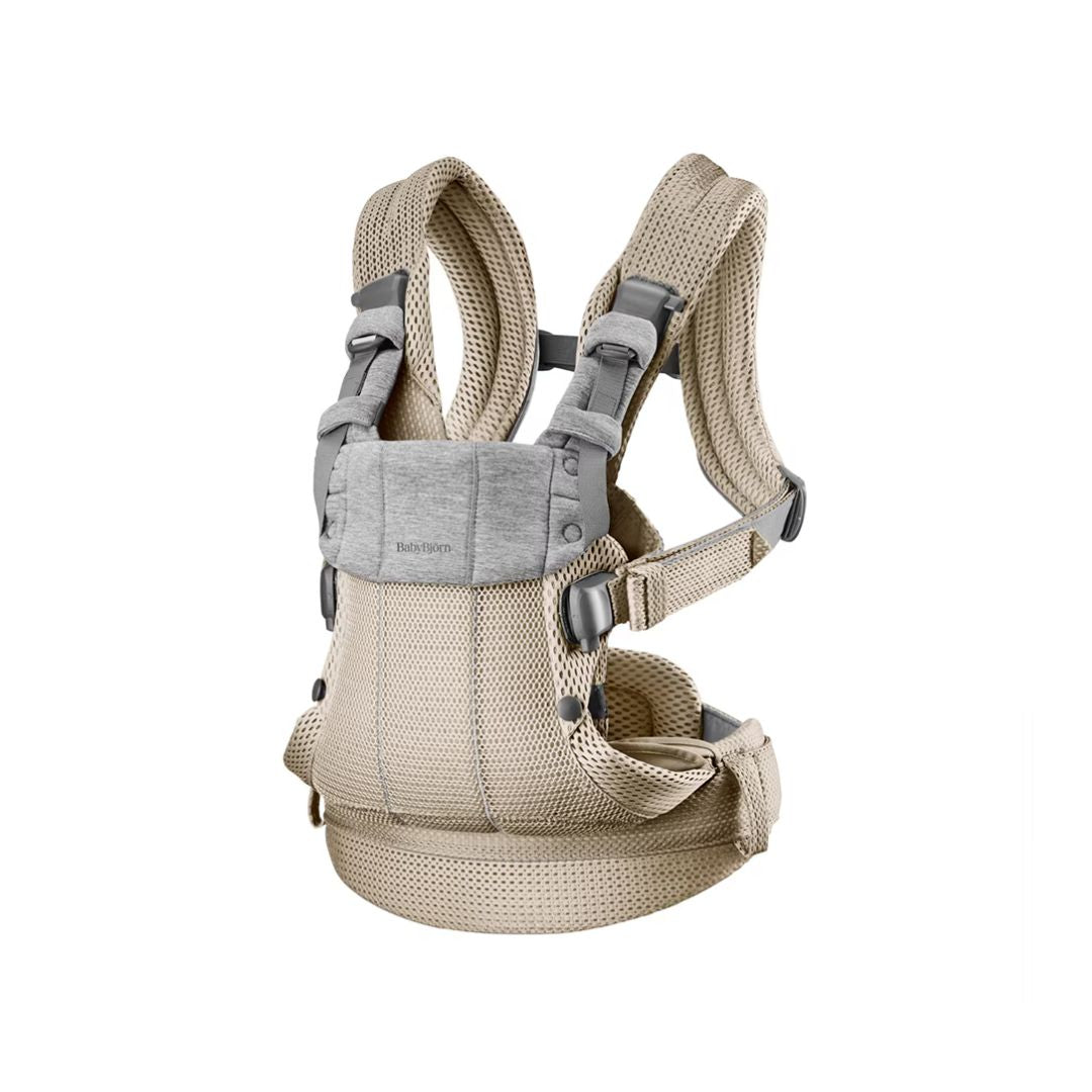 Babybjorn porta bebé/marsúpio harmony tecido 3d mesh bege acinzentado