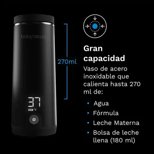 Babybrezza aquecedor de biberões portátil super rápido preto