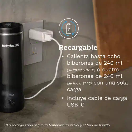 Babybrezza aquecedor de biberões portátil super rápido preto