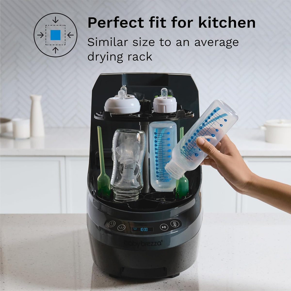 Babybrezza bottle washer pro – lava, esteriliza e seca biberões automaticamente preto
