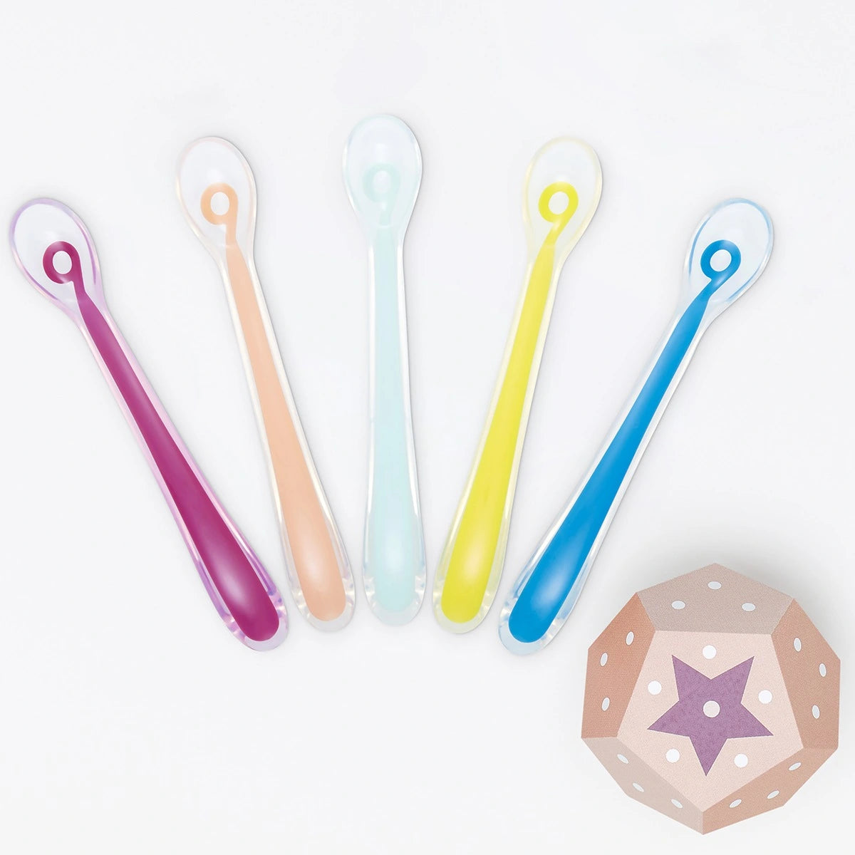 Babymoov conjunto de 5 colheres em silicone multicolor