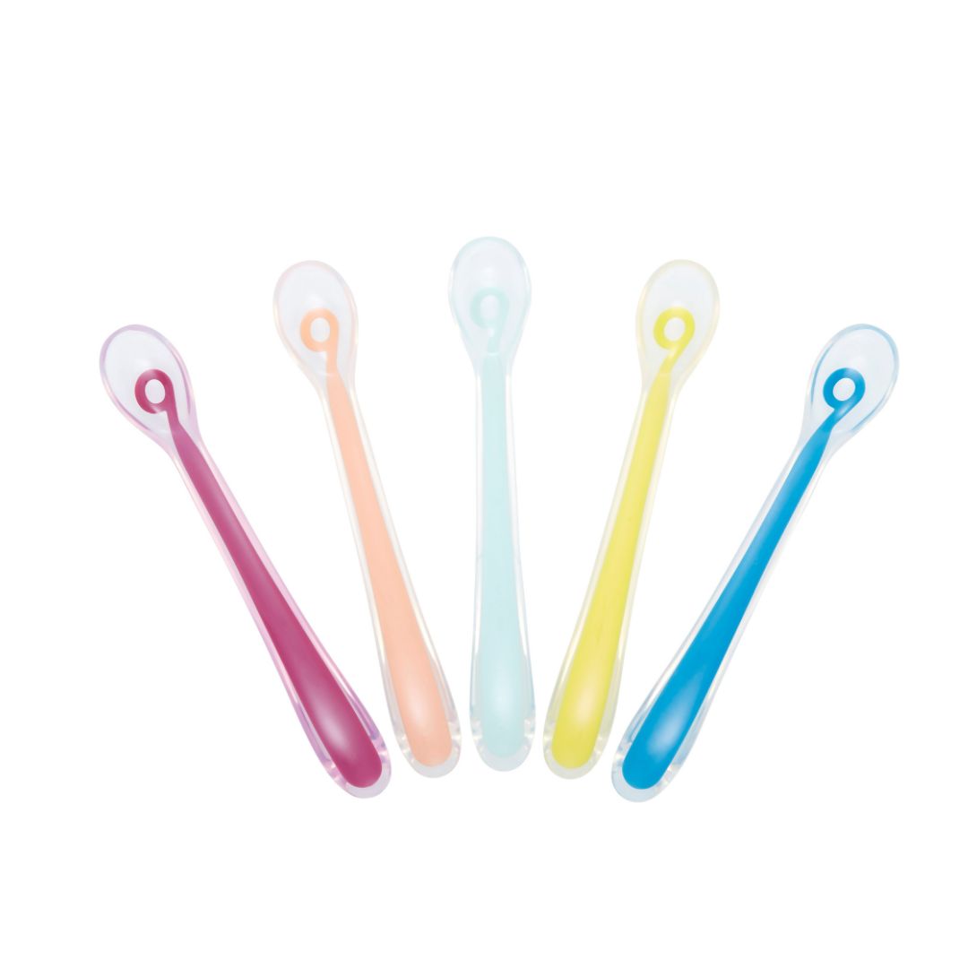 Babymoov conjunto de 5 colheres em silicone multicolor