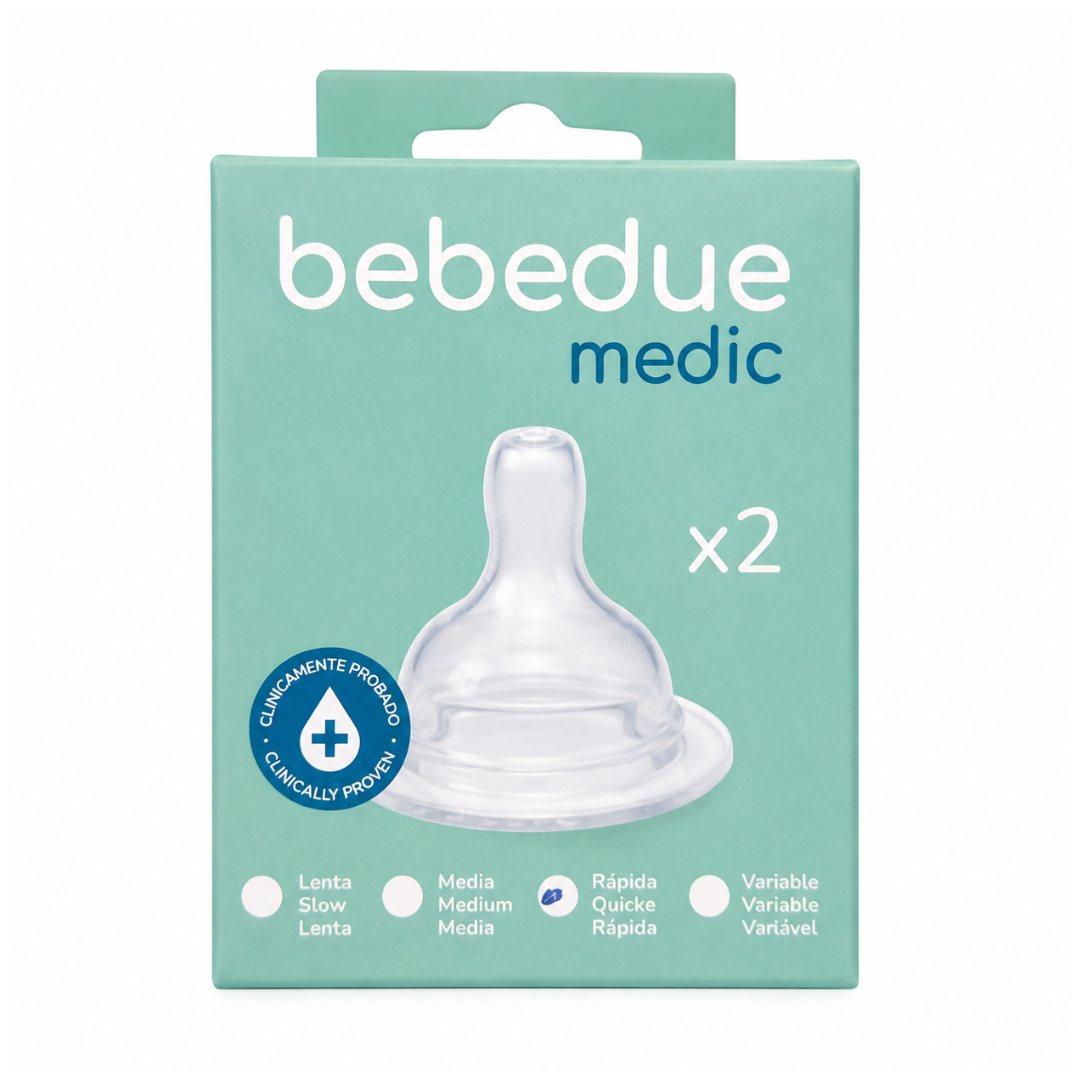 Bebedue medic tetinas silicona fluxo rápido 2 unidades