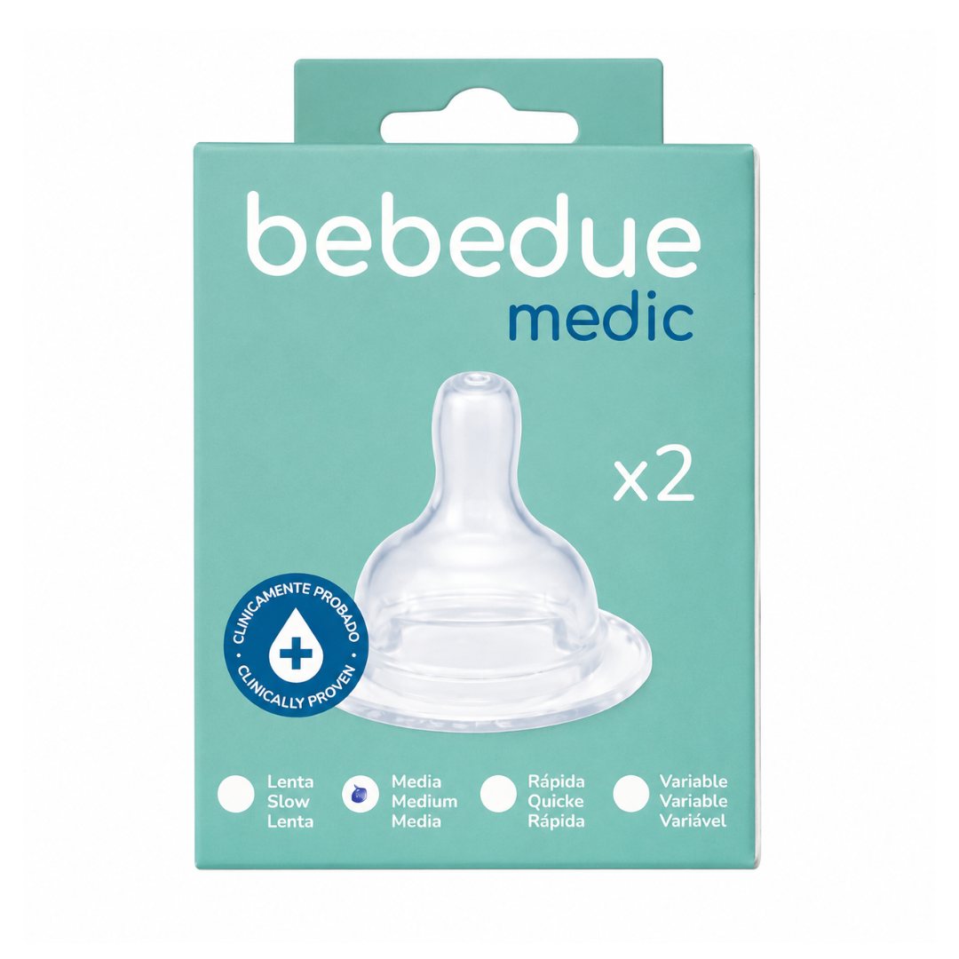 Bebedue medic tetinas silicone fluxo médio 2 unidades