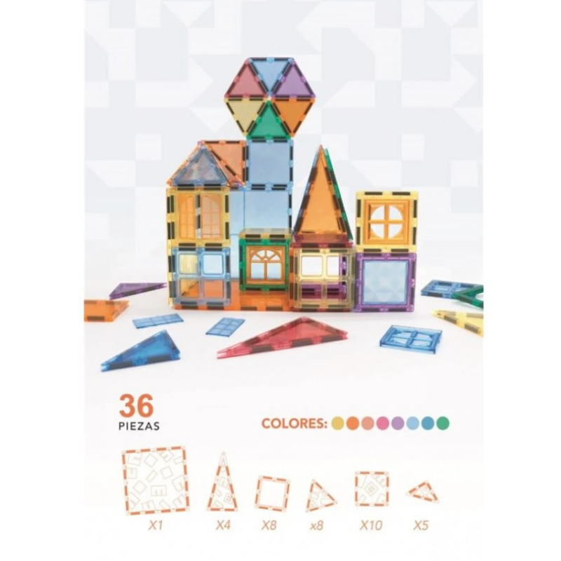 Braintoys nomic clack - jogo magnético de construção 36 peças +3 anos