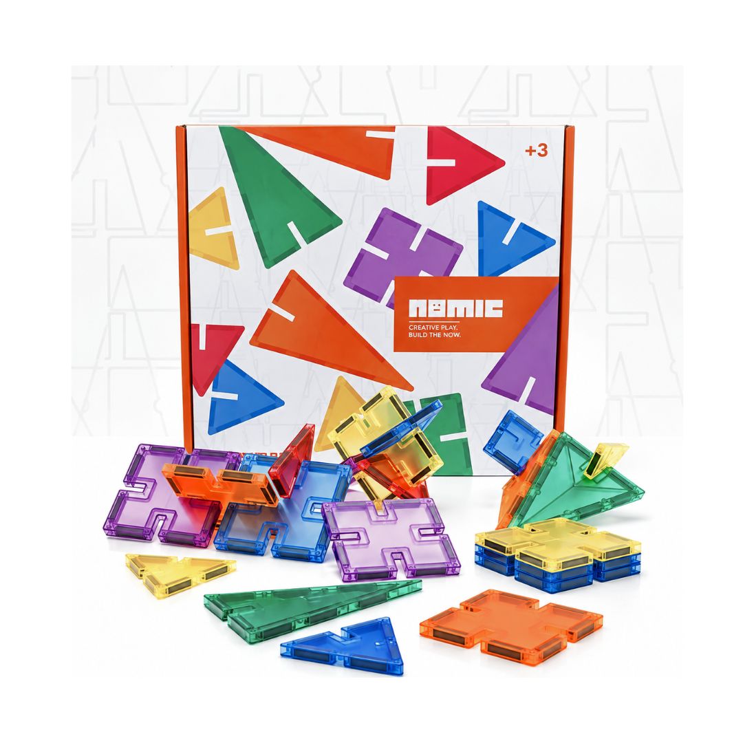 Braintoys nomic clack + peças magnéticas e de encaixe 100 peças +3 anos