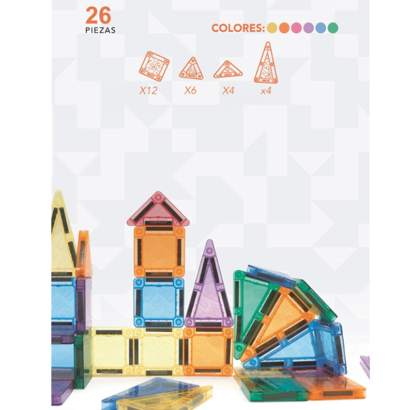 Braintoys nomic clacki mini - jogo magnético criativo 26 peças +3 anos