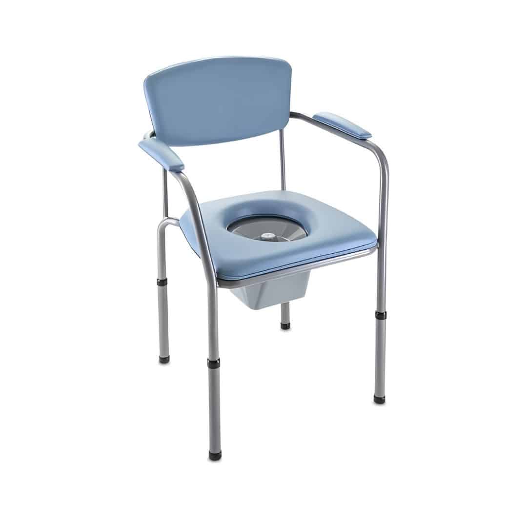 Cadeira sanitária omega almofadada azul