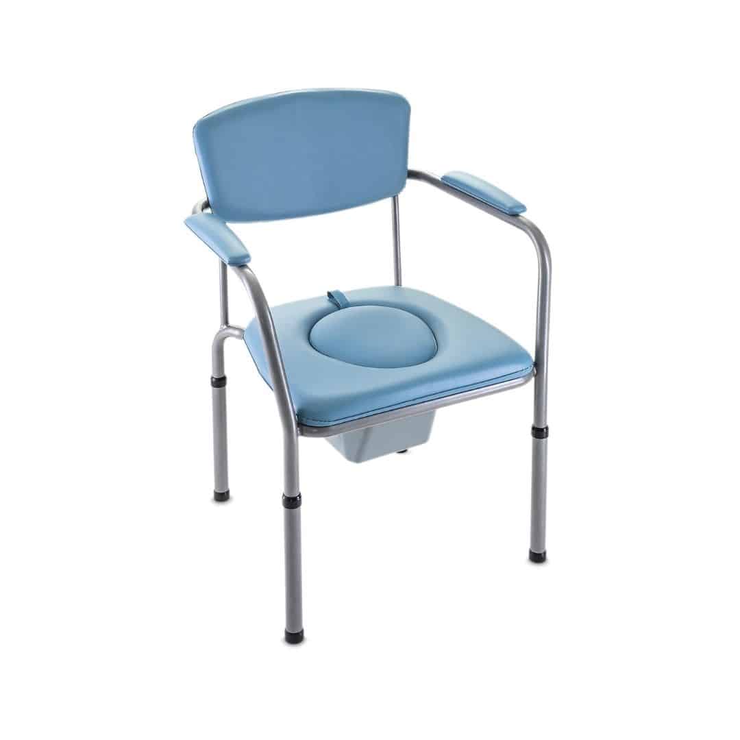 Cadeira sanitária omega almofadada azul