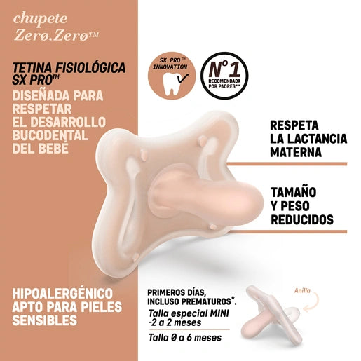 Suavinex chupeta zero zero fisiológica sx pro silicone -2m/2m deep