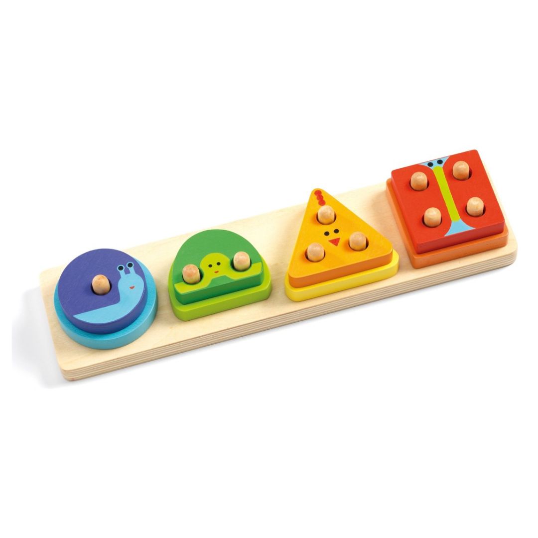 Djeco 1234basic - jogo educativo de encaixe formas e cores +18 meses