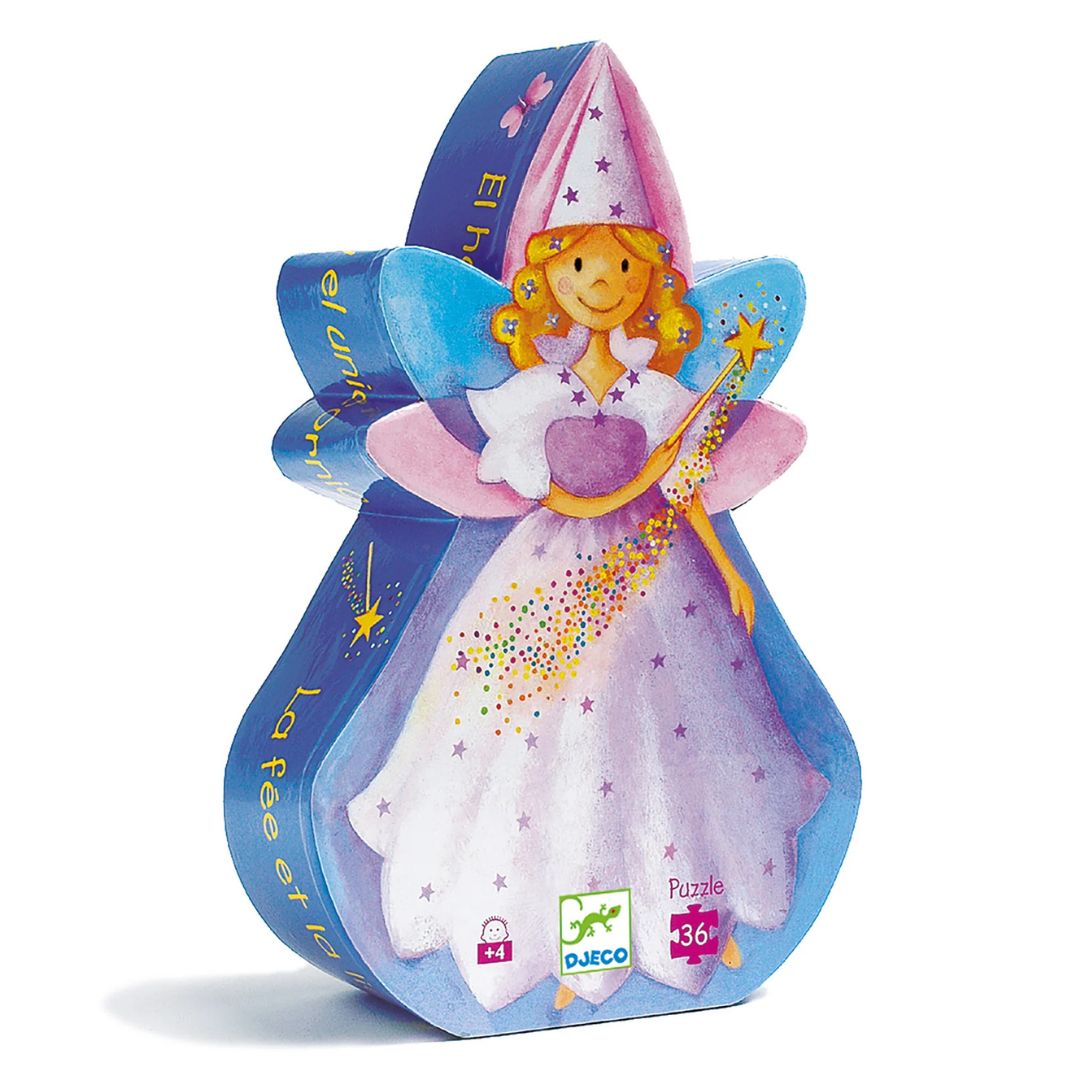 Djeco a fada e o unicórnio - puzzle silhueta 36 peças +4 anos