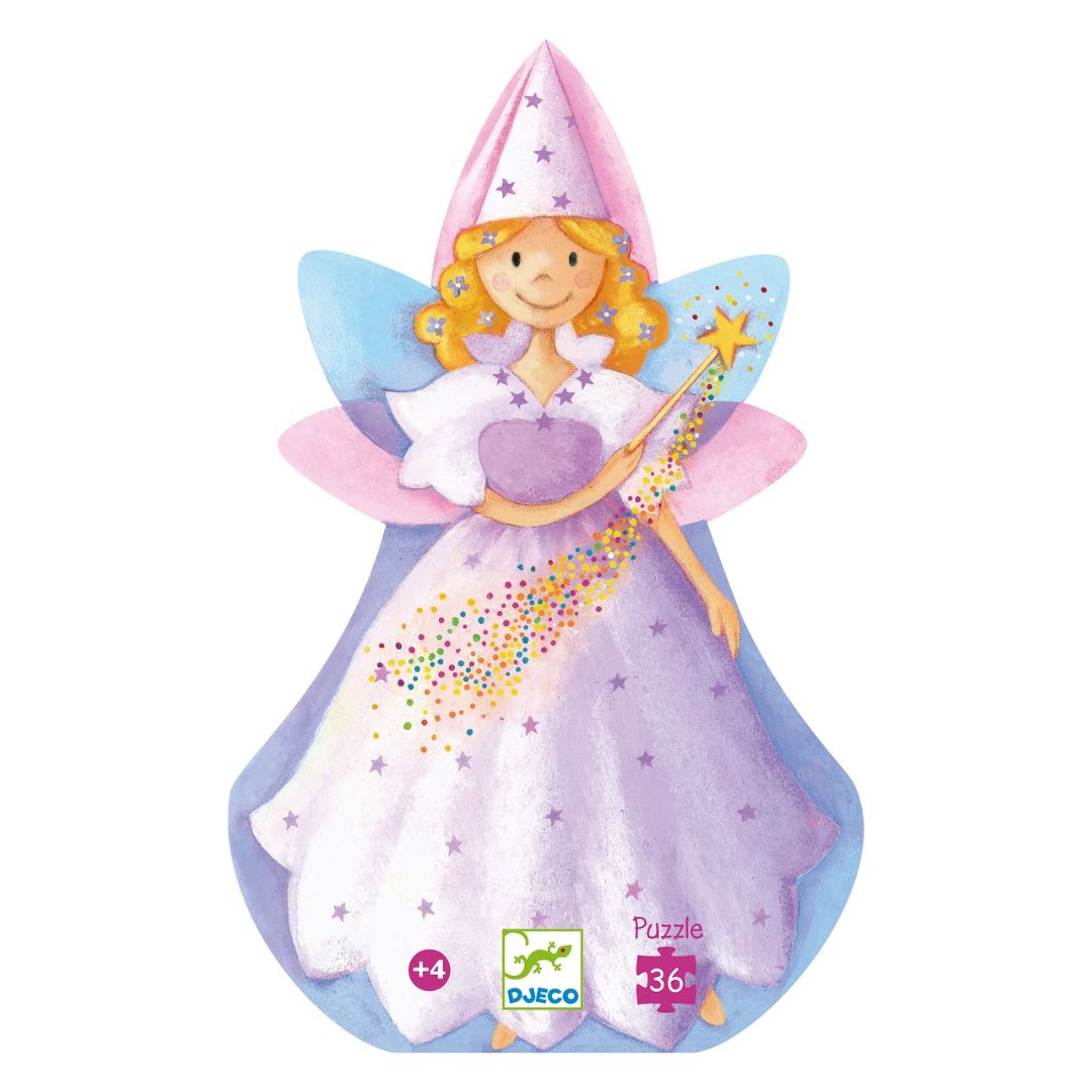 Djeco a fada e o unicórnio - puzzle silhueta 36 peças +4 anos