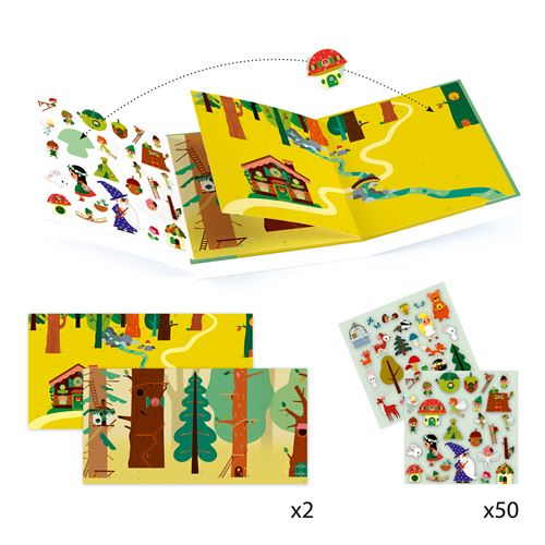 Djeco a floresta mágica - cria histórias com 50 autocolantes +4 anos