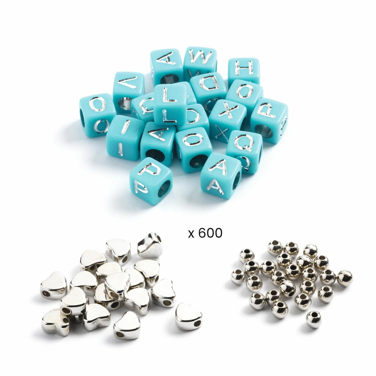 Djeco alphabet silver - contas de fantasia + 6 anos