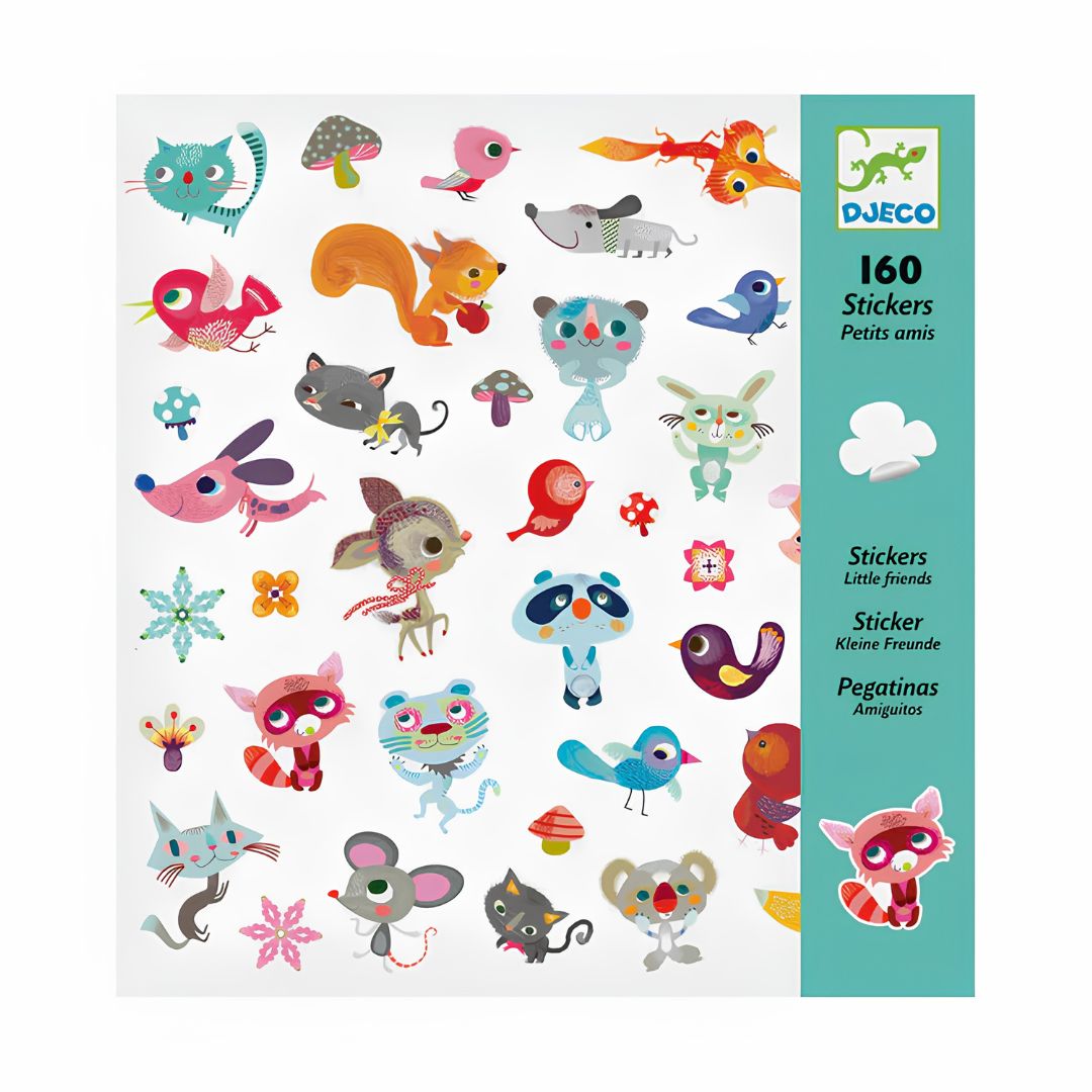 Djeco amigos felpudos - 160 autocolantes criativos +4 anos
