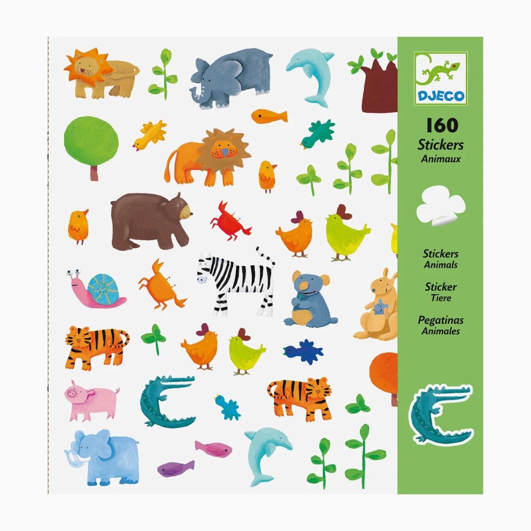 Djeco animais - 160 autocolantes criativos +4 anos