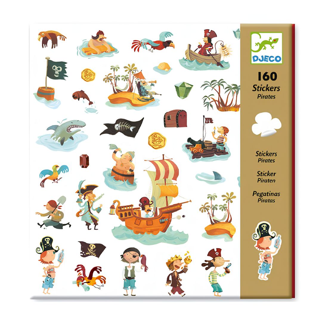 Djeco ataque dos piratas - 160 autocolantes criativos +4 anos