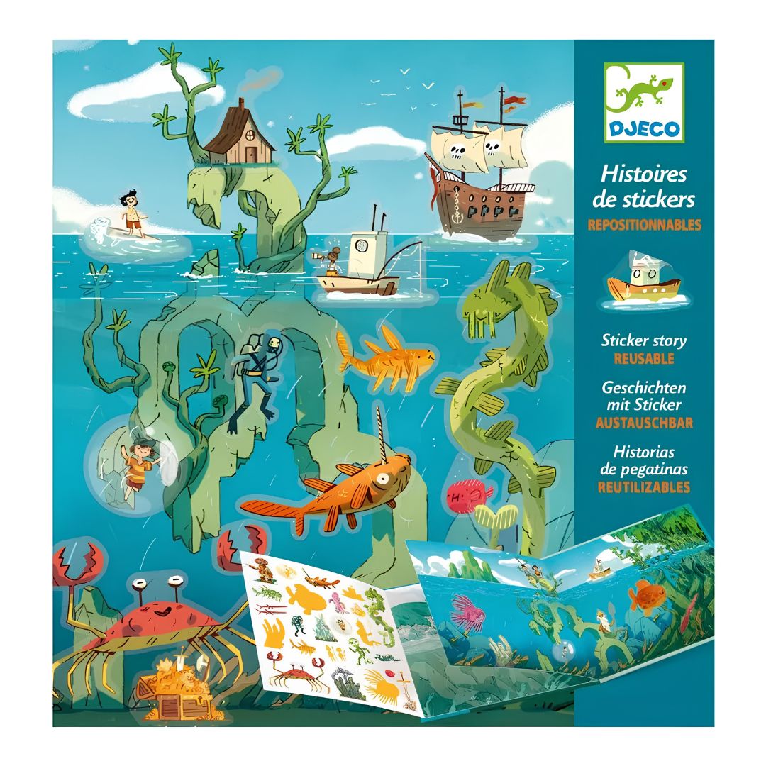 Djeco aventuras no mar - histórias com 50 autocolantes +4 anos