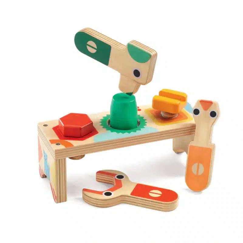 Djeco bricolou - bancada de ferramentas de bricolage infantil +18 meses
