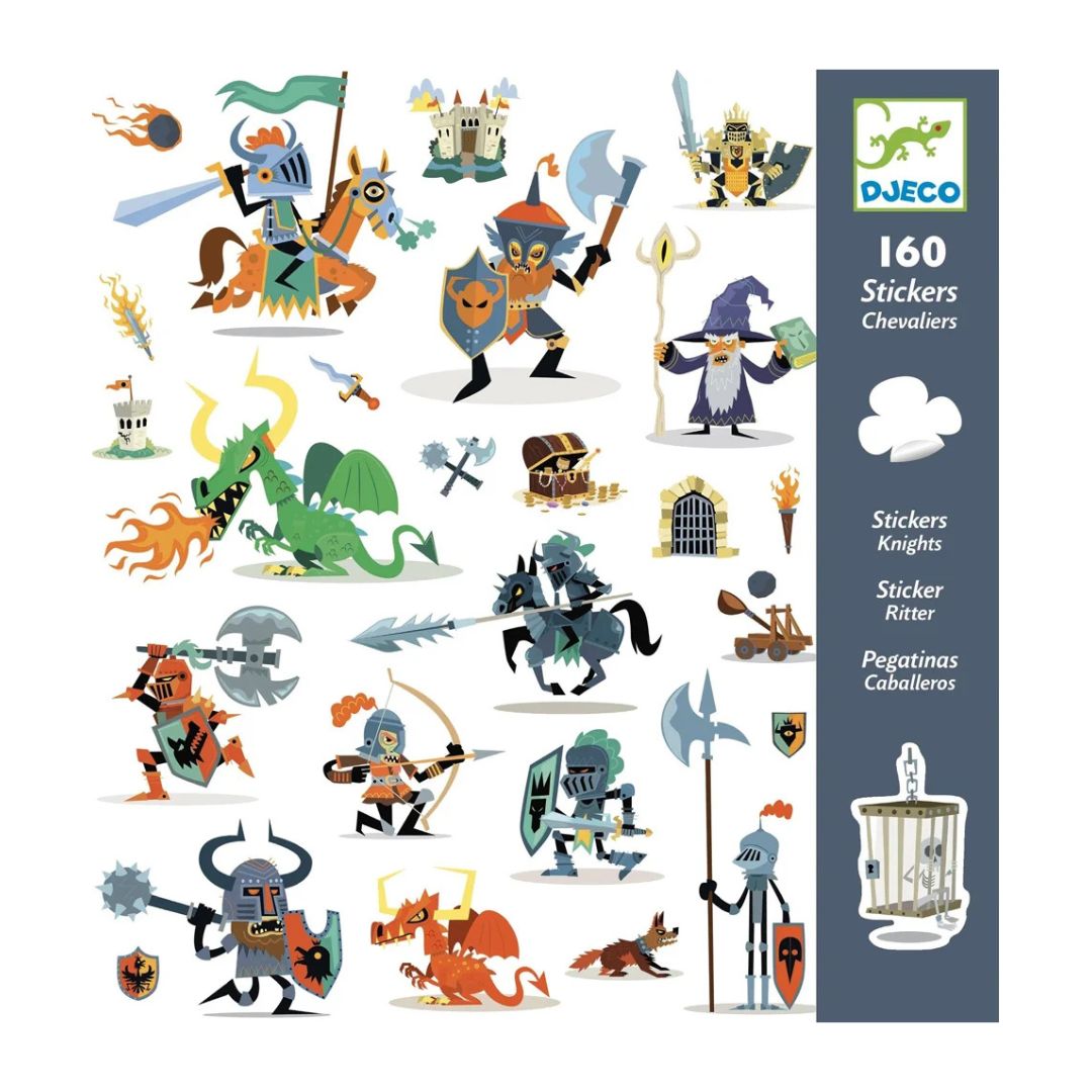Djeco cavaleiros - 160 autocolantes criativos +4 anos