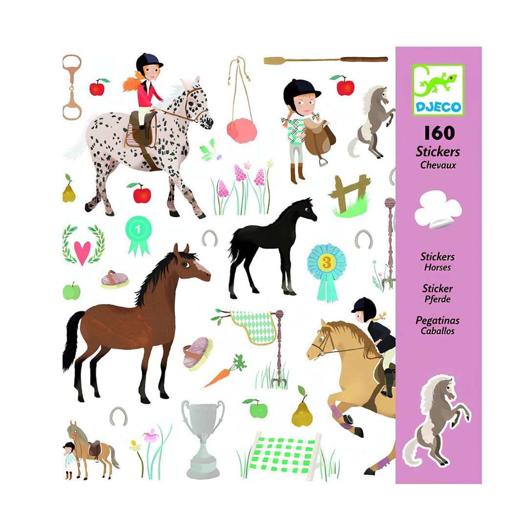 Djeco cavalos - 160 autocolantes criativos +4 anos