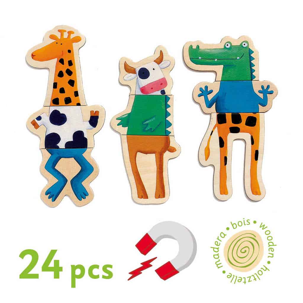 Djeco crazy constrói animais magnéticos + 24 meses