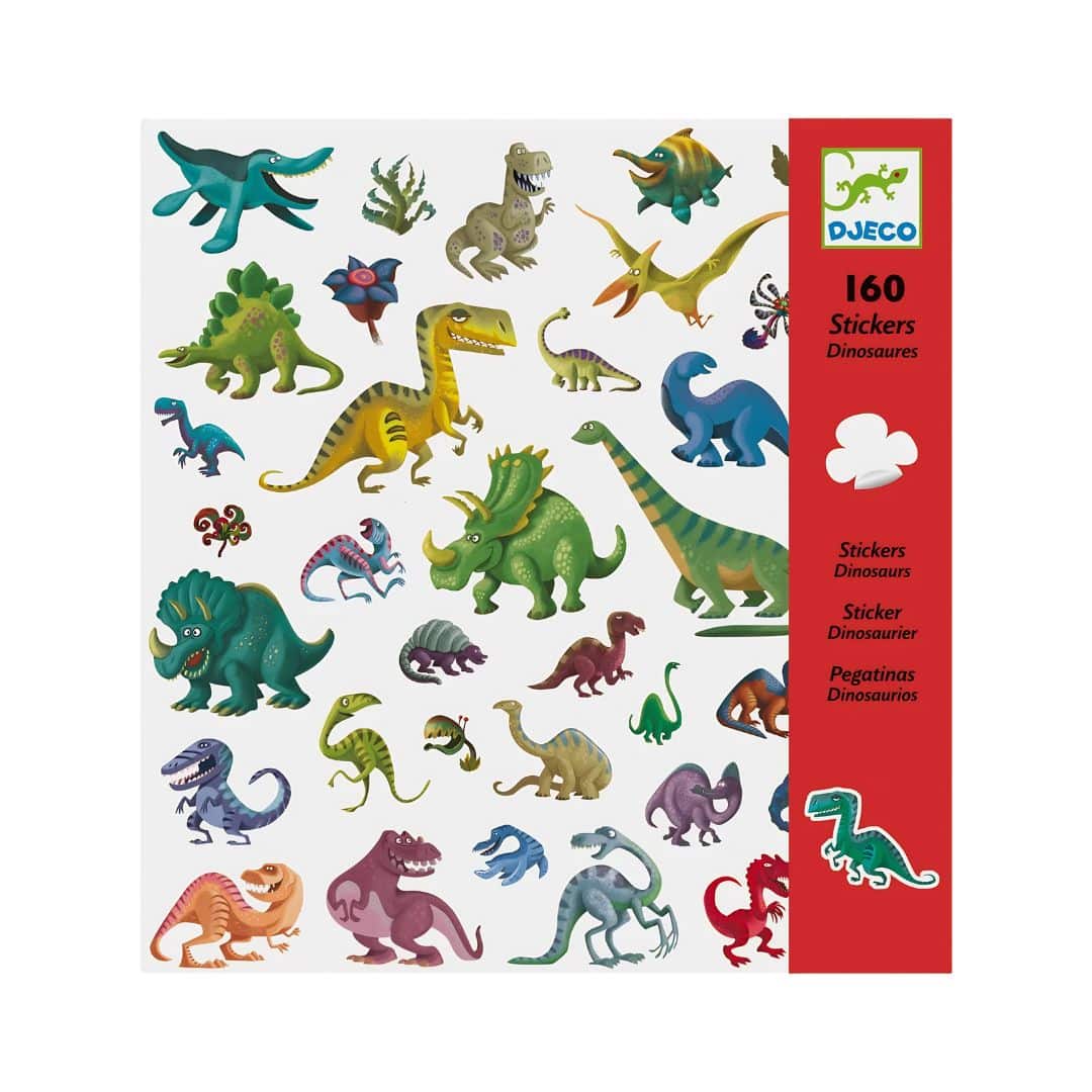Djeco dinossauros - 160 autocolantes criativos +4 anos