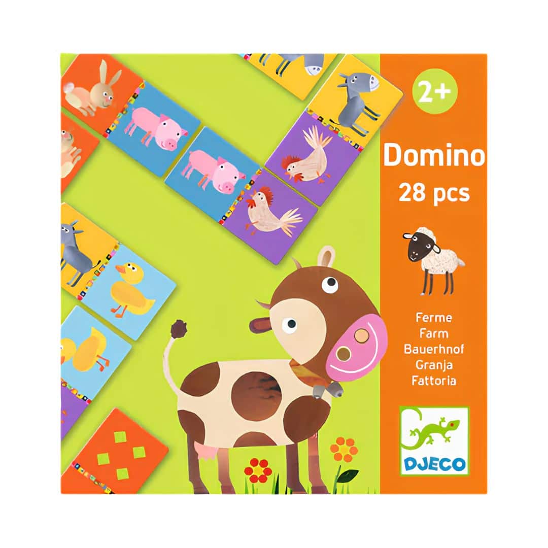 Djeco domino farm - jogo de dominó com animais da quinta +2 anos