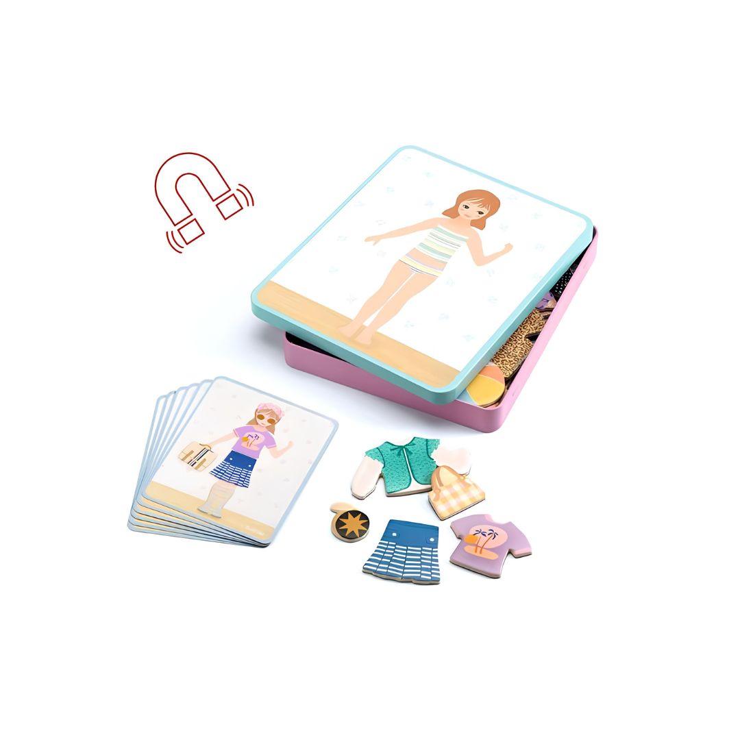 Djeco dressing - inzebox caixa metal c/ iman vestir bonecas +3a