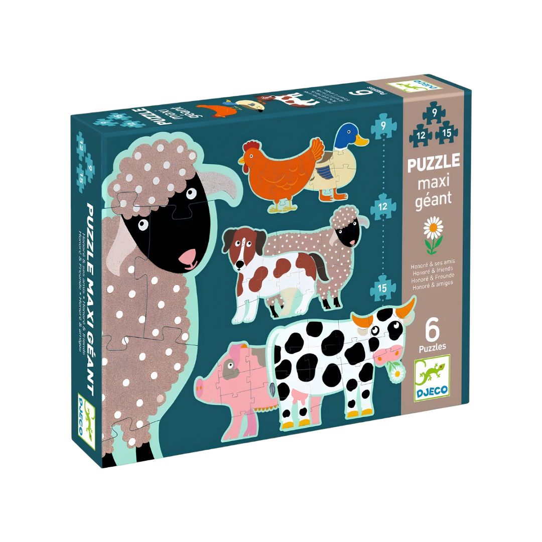 Djeco honoré & amigos puzzle gigante + 3 anos