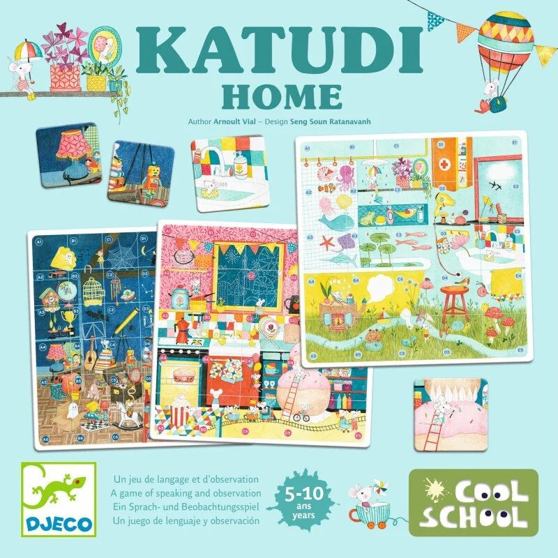 Djeco katudi home jogo de observação e vocabulário + 5 anos