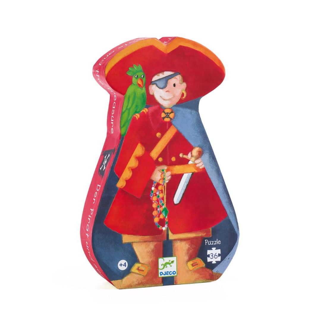 Djeco o pirata e o seu tesouro - puzzle silhueta 36 peças +4 anos