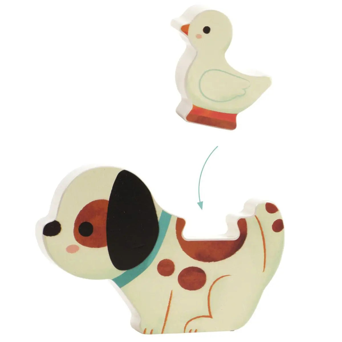 Djeco puzz & play friends - puzzle de madeira c/ animais + 18 meses