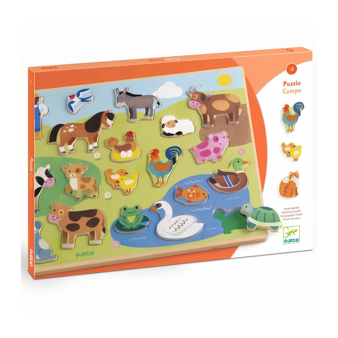 Djeco puzzle campo - puzzle animais da quinta + 24 meses