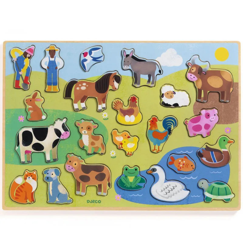 Djeco puzzle campo - puzzle animais da quinta + 24 meses