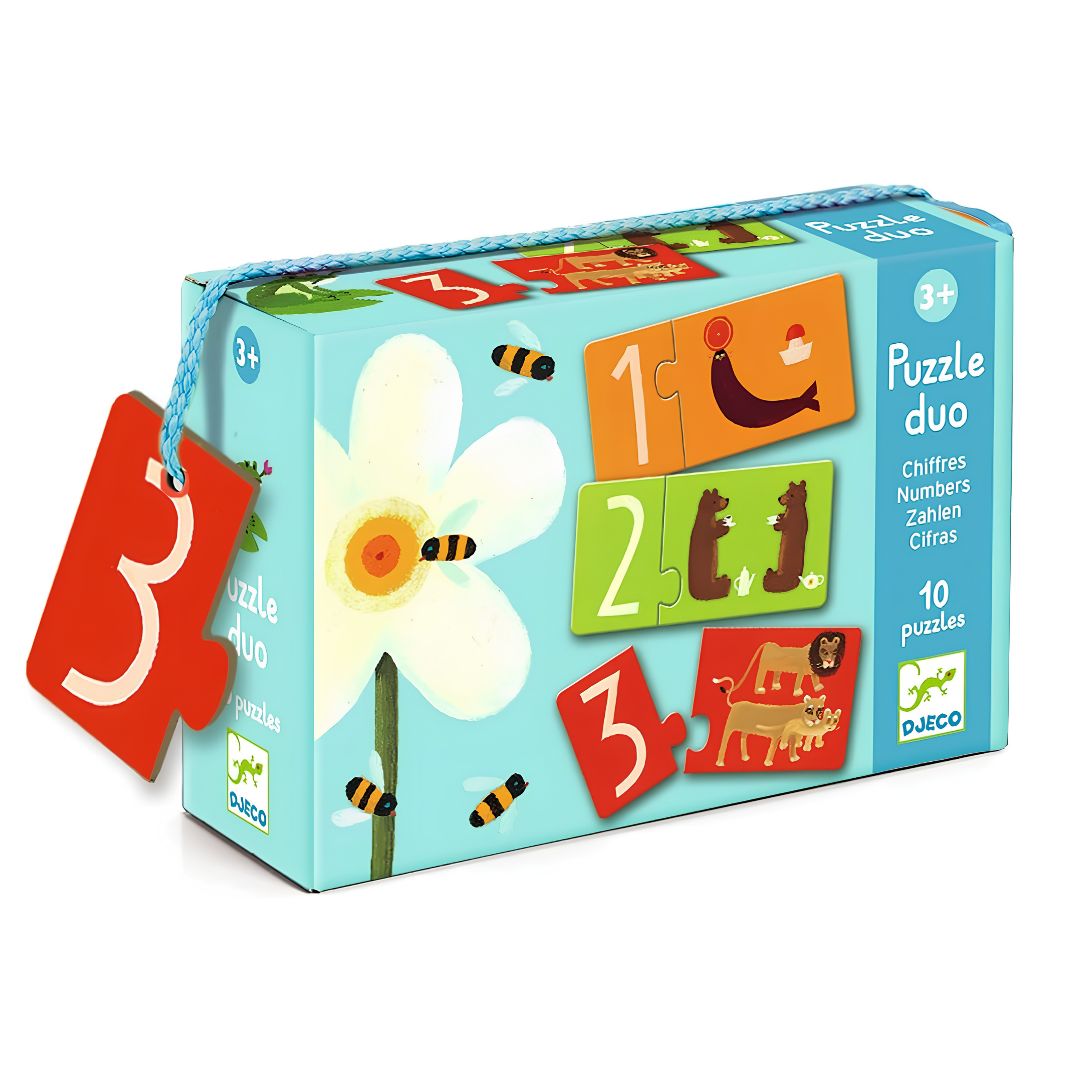 Djeco puzzle duo eu conto - jogo de aprendizagem dos números +3 anos